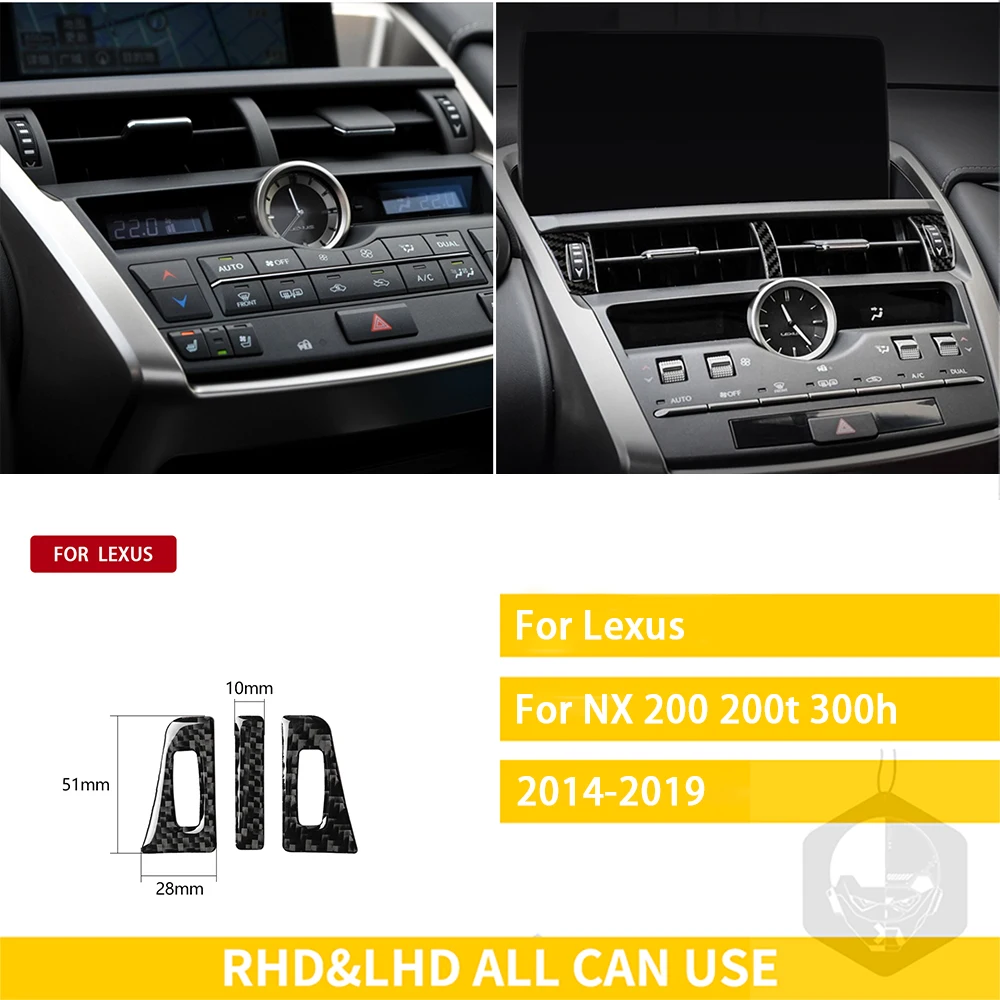 

Аксессуары для Lexus NX 200 200t 300h 2014-2019, автомобильные аксессуары из углеродного волокна, интерьерные декоративные наклейки с центральным выходом воздуха