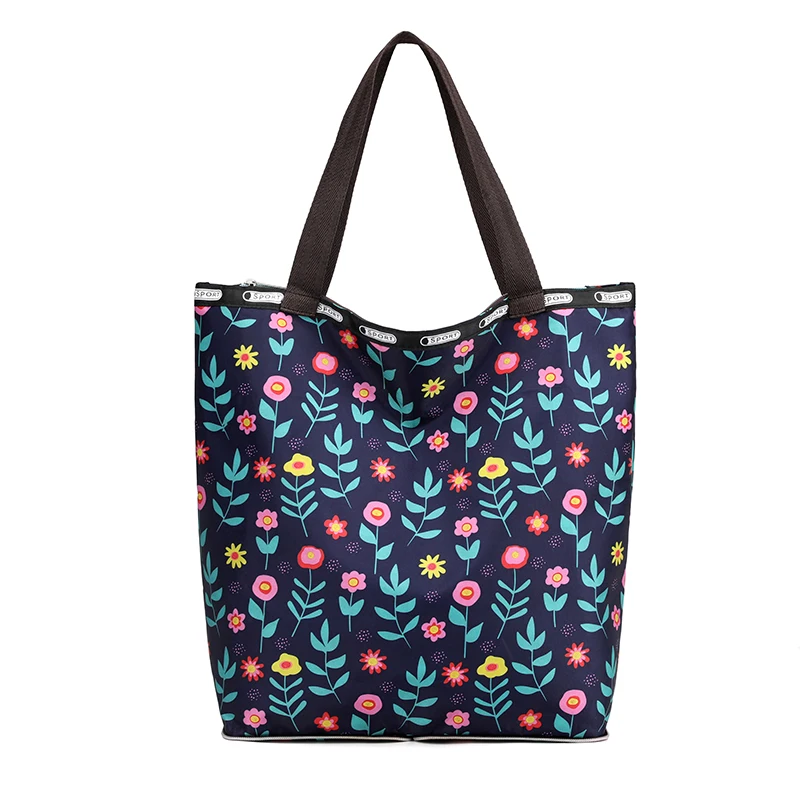 

Folding Nylon Shopping Bag Reusable Portable Shoulder Handbag for Travel Grocery Fashion Pocket Tote High Capacity Cute Tote Bag