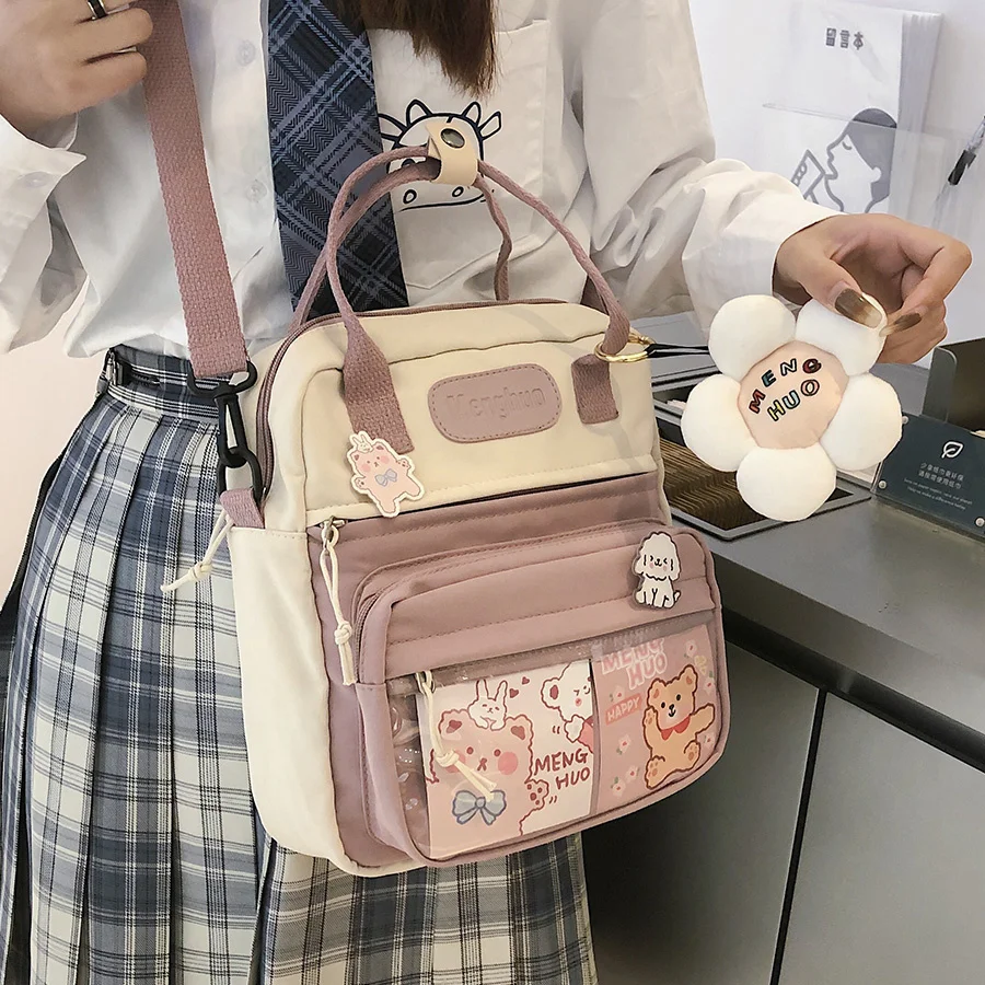 

Korean Style Cute Backpacks Women Waterproof Nylon Small Shoulder Bags for Teenage Girls Schoolbags Flower Travel Backpack