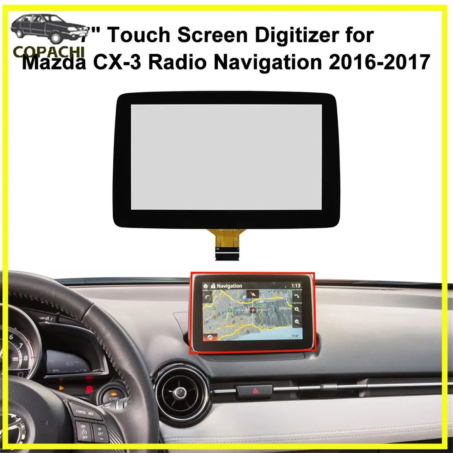1 шт. 7 &quotдигитайзер сенсорного экрана для Mazda 3 CX-3 MX-5 радионавигация TM070RDZ38