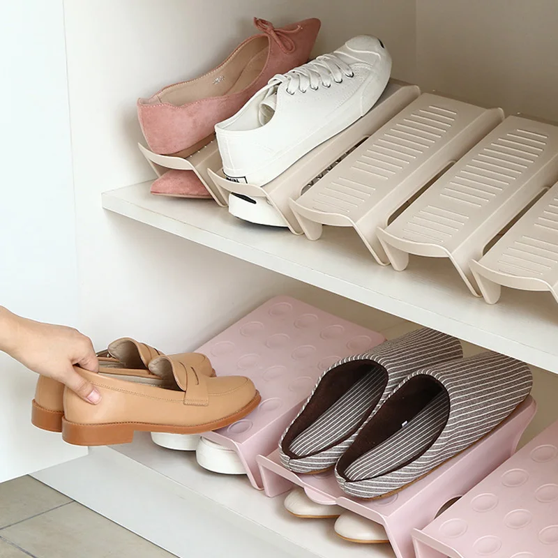 Стеллаж хранение обуви двухслойный кронштейн для шкаф общежития отделочная