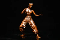 5chinese folk collection boxwood bruce lee statue chinese kongfu kung fu superstar office ornament