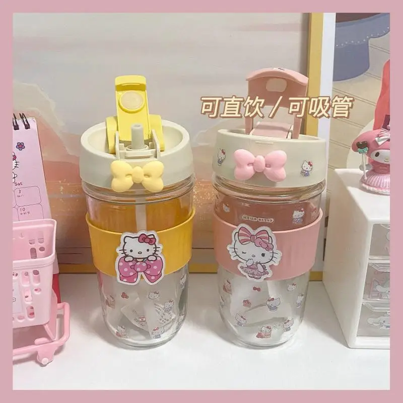 

Hellow Kitty Sanrio плюшевая кавайная мультяшная Милая портативная кофейная соломенная чашка с ожогом аниме плюшевые игрушки для девочек подарок н...