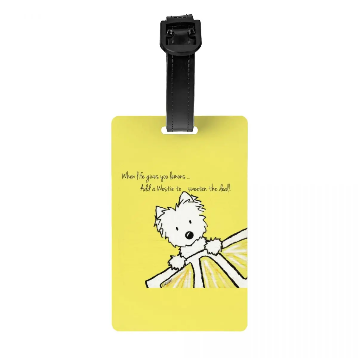 

Custom Life Lemons Westie Dog Luggage Tag Privacy Protection West Highland White Terrier Baggage Tags Travel Bag Labels Suitcase