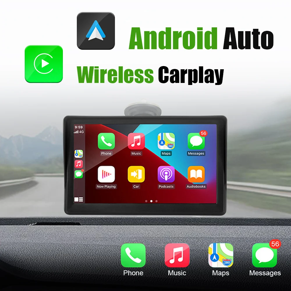 

Multimedia Player Mirror Link Touch Monitor 7 Inch IPS Screen For Carplay Android Auto Bluetooth WIFI Video Audio Hands-free