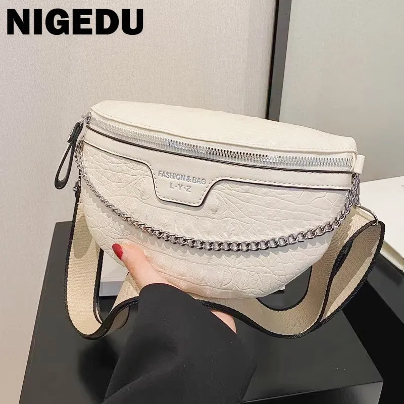 

Crocodile Women Crossbody Bags small Shoulder bags PU Leather Female Chest bag ladies Waist Pack chain fanny packs phone wallet