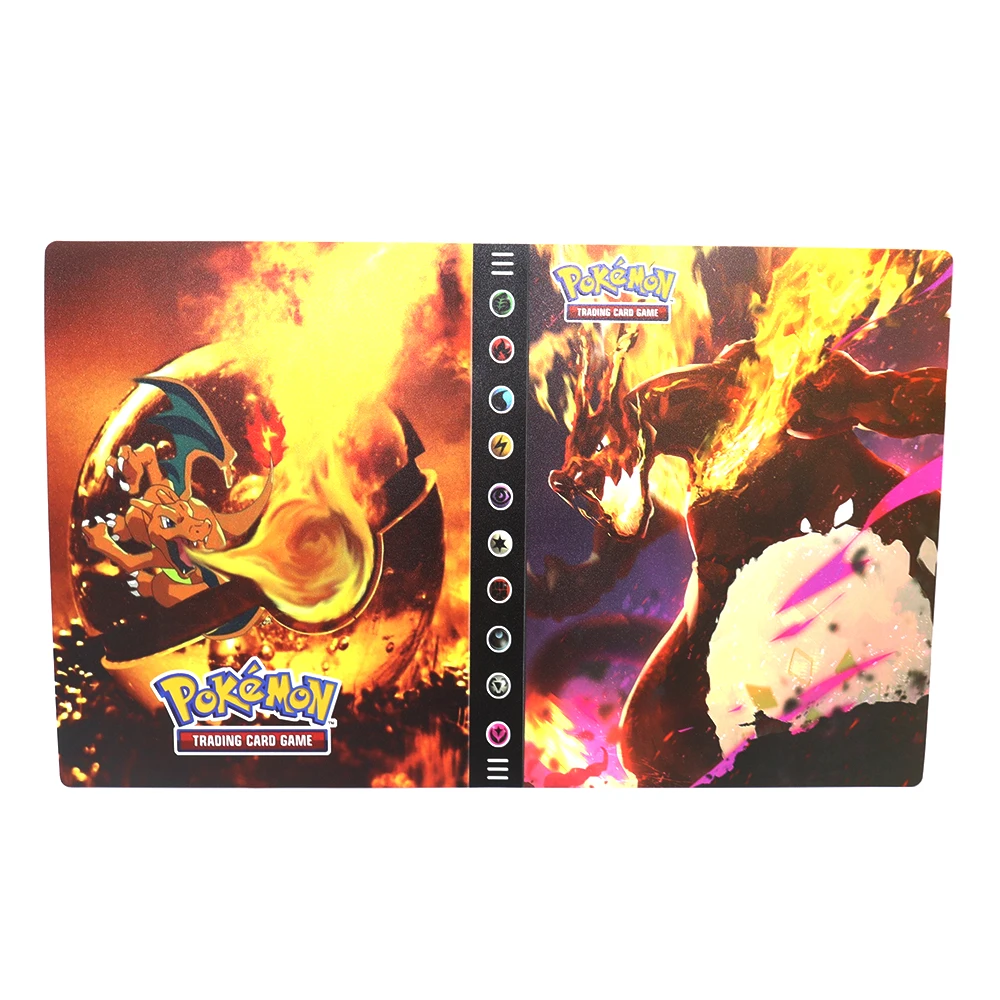 

2022 Album Pokemon Map Cards Letters Book Binder Anime Pikachu Charizard 240PCS Playing Card VMAX GX EX Holder Collection Folder