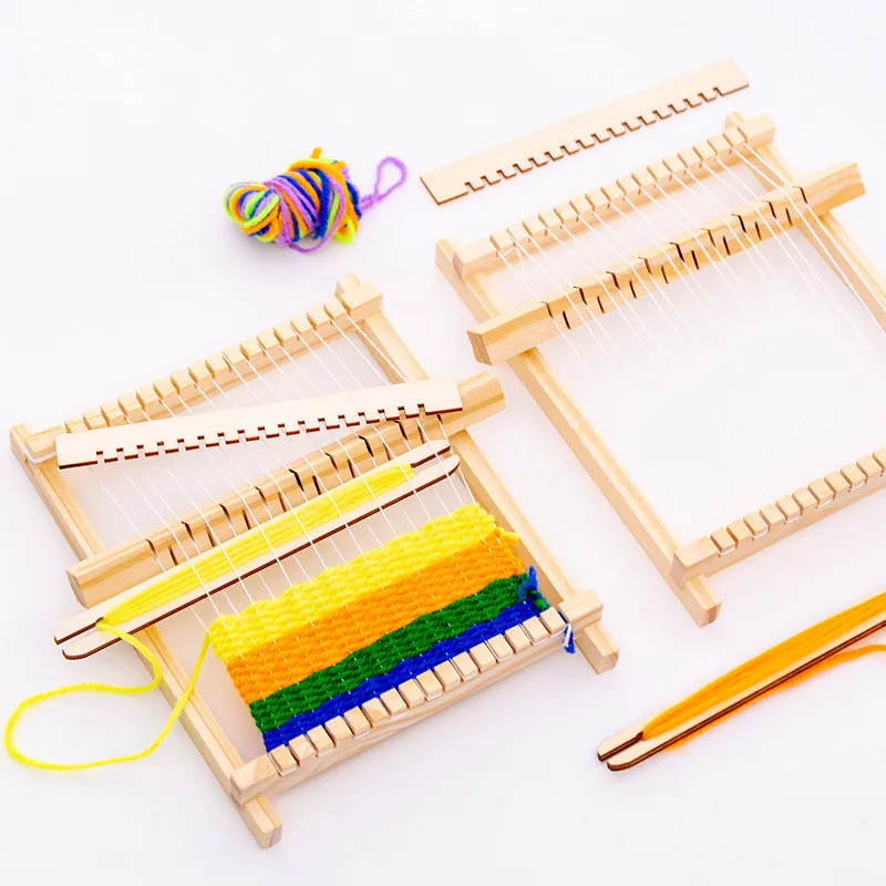 

Hand-Woven Wooden Weaving Loom Kit Tools DIY Woven Set Craft Yarn Hand Scarf Knitting Machine Kid Multifunctional Loom Gift