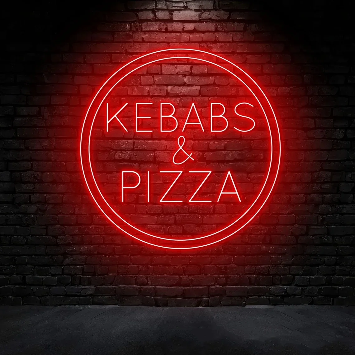 Неоновая вывеска для пиццы Kebabs и открытая кебаб неоновый магазин еды настенное