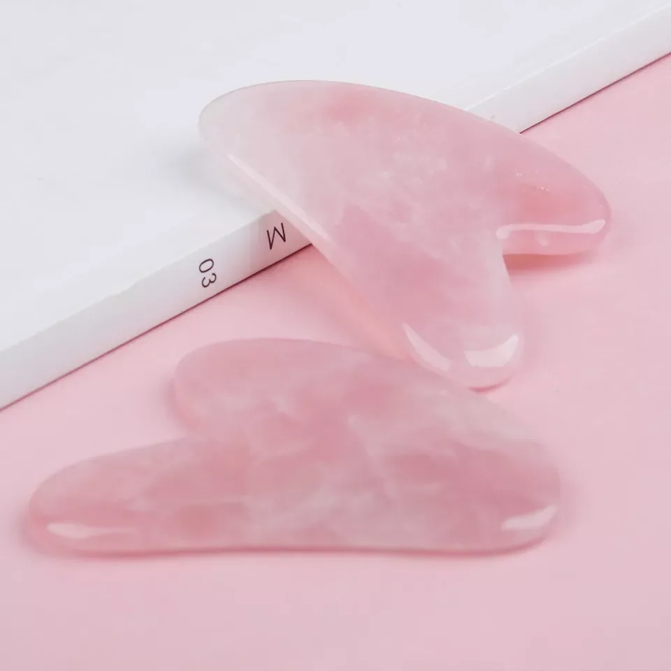 

Jade Stone Gua Sha Massage Board Rose Quartz Guasha Plate Jade Face Massager Scrapers Tools For Face Neck Back Body