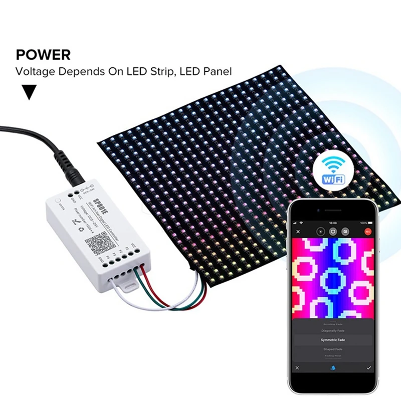 SP801E Wifi Art-Net женский контроллер модель панели управления WS2812B WS2811