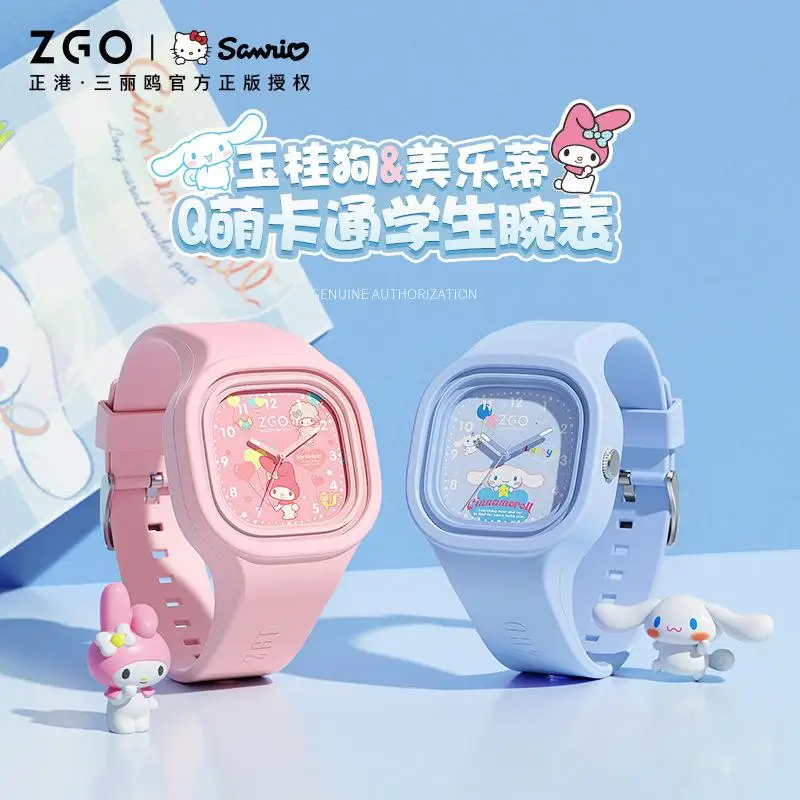Милые часы Hellokittys Sanrioed с мимелоди Kuromi Cinnamoroll Мультяшные милые светящиеся