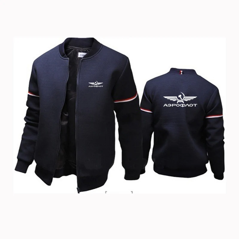 

2023 New Russian Airlines Russe Pilote Aerospace Spring and Autumn Long-sleeved Sweater Casual Classic Zipper Flying Jacket