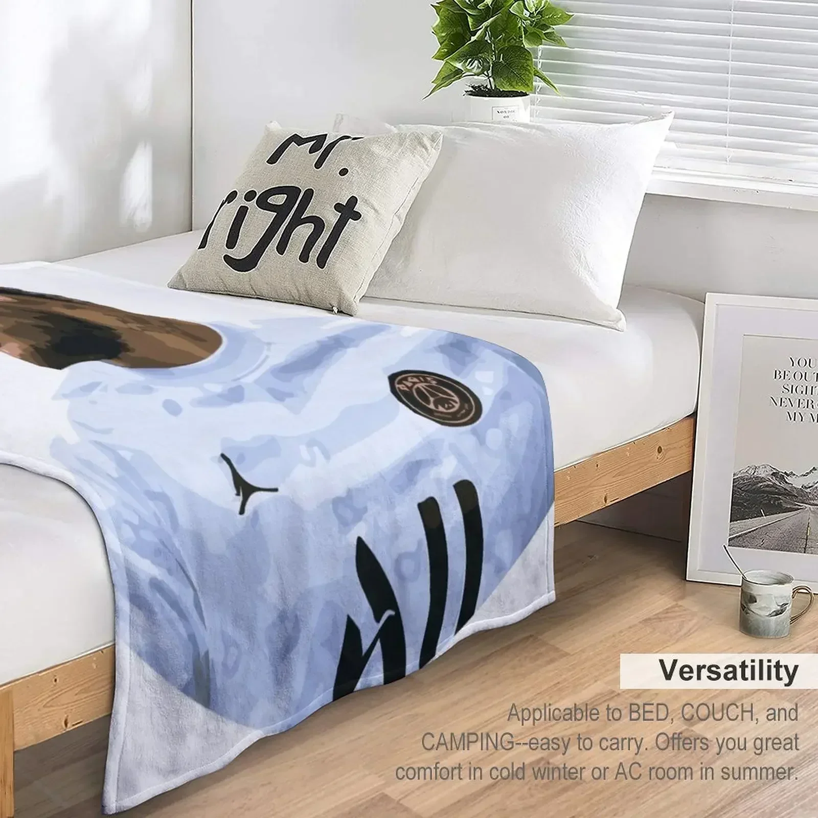 Одеяло с изображением футболиста покрывала на кровать индивидуальный подарок