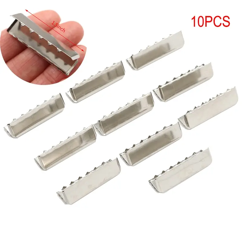 

10Pcs Metal Belt Buckle End Tip For Cotton Webbing Tag Bag Key Fob Chains For DIY Metal Shoes Bags Buckles Accessory
