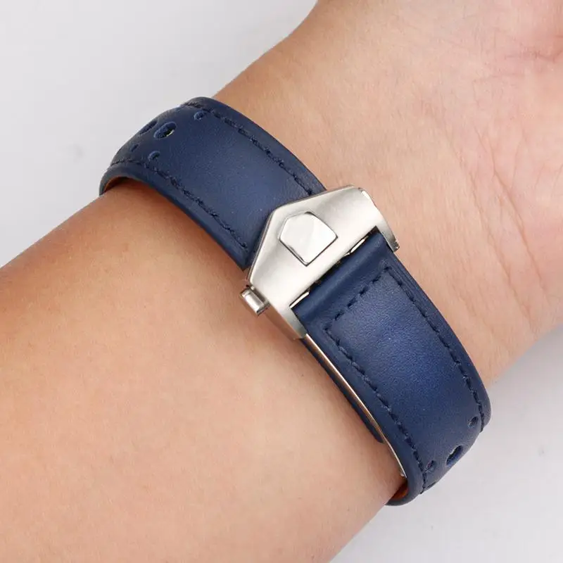 Для TAG Heuer Calera ремешок для часов из воловьей кожи синий коричневый черный красный