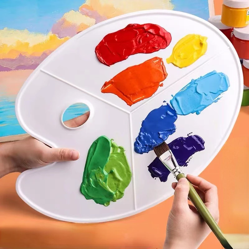 

Oval three line color palette for art students watercolor acrylic oil painting supplies pigment palette