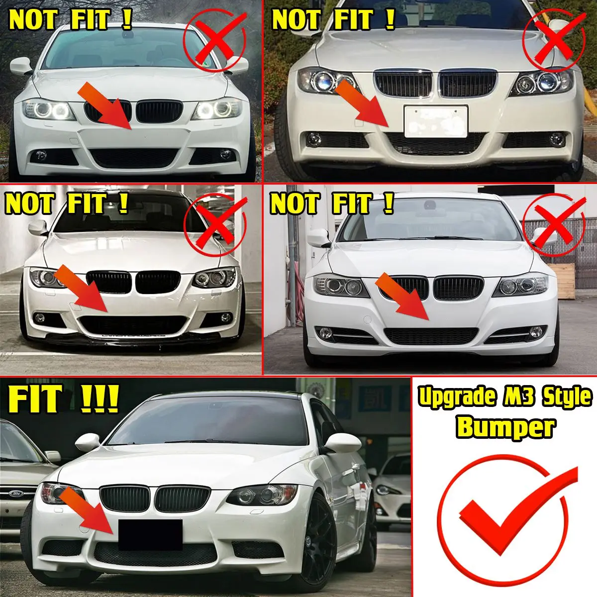 E90 Высокое качество M3 СТИЛЬ Автомобильный передний бампер противотуманные фары