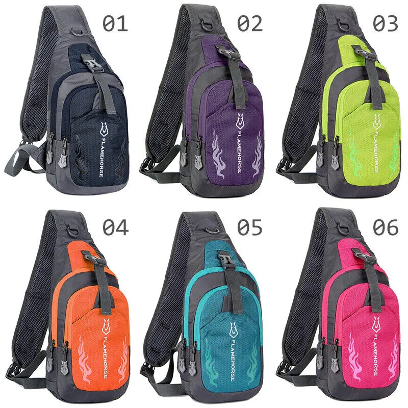 Men Women Nylon Sling Bag Small Backpack Crossbody Shoulder Chest Rucksack Cycling Travel Small Waterproof Sports