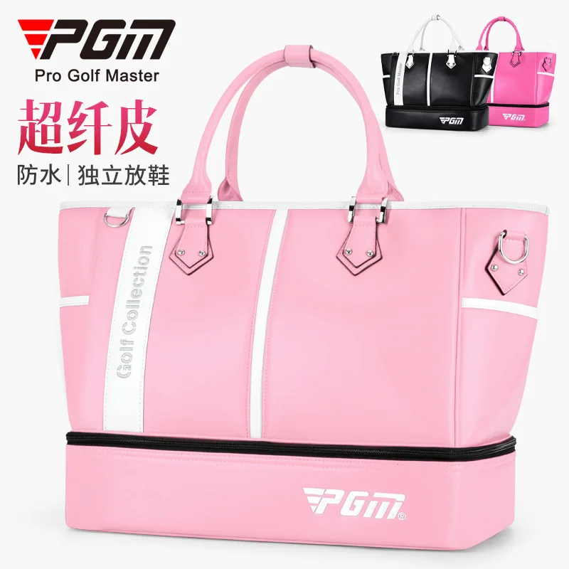 Ladies Golf Clothing Bag New Microfiber Leather Waterproof PU Ball Bag Large Capacity Independent Shoe Bag Double Layer Durable