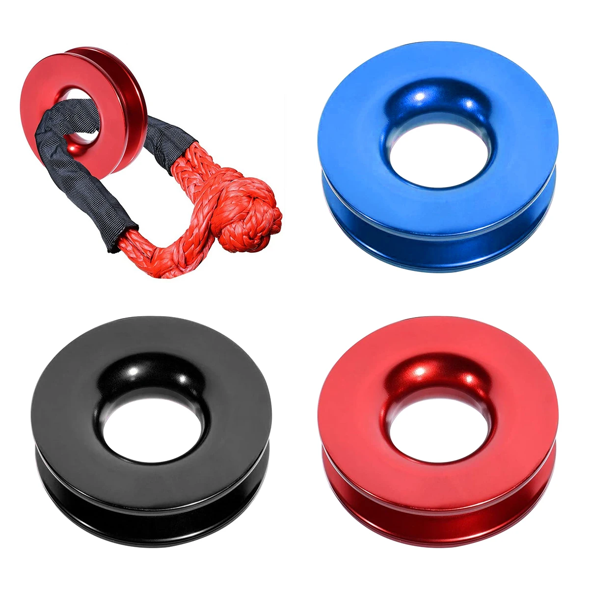 

Car Recovery Ring 41000 LBS Winch Soft Shackle Recovery Ring Kits Truck ATV Winch Rope Hauls Snatch Soft Shackle Car Accessory