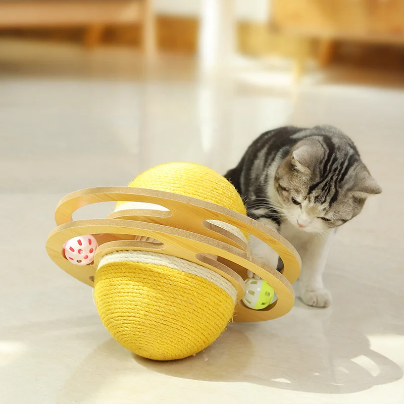 

Cat Toy Space Asteroids Turntable Track Amusement Park Spherical Sisal Tumbler Wear-resistant Cat Scratch Board