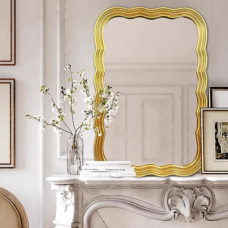 

Винтажные зеркала для гостиной в скандинавском стиле роскошная спальня неправильной прямоугольной формы настенное висящее зеркало туалетный столик украшение для дома