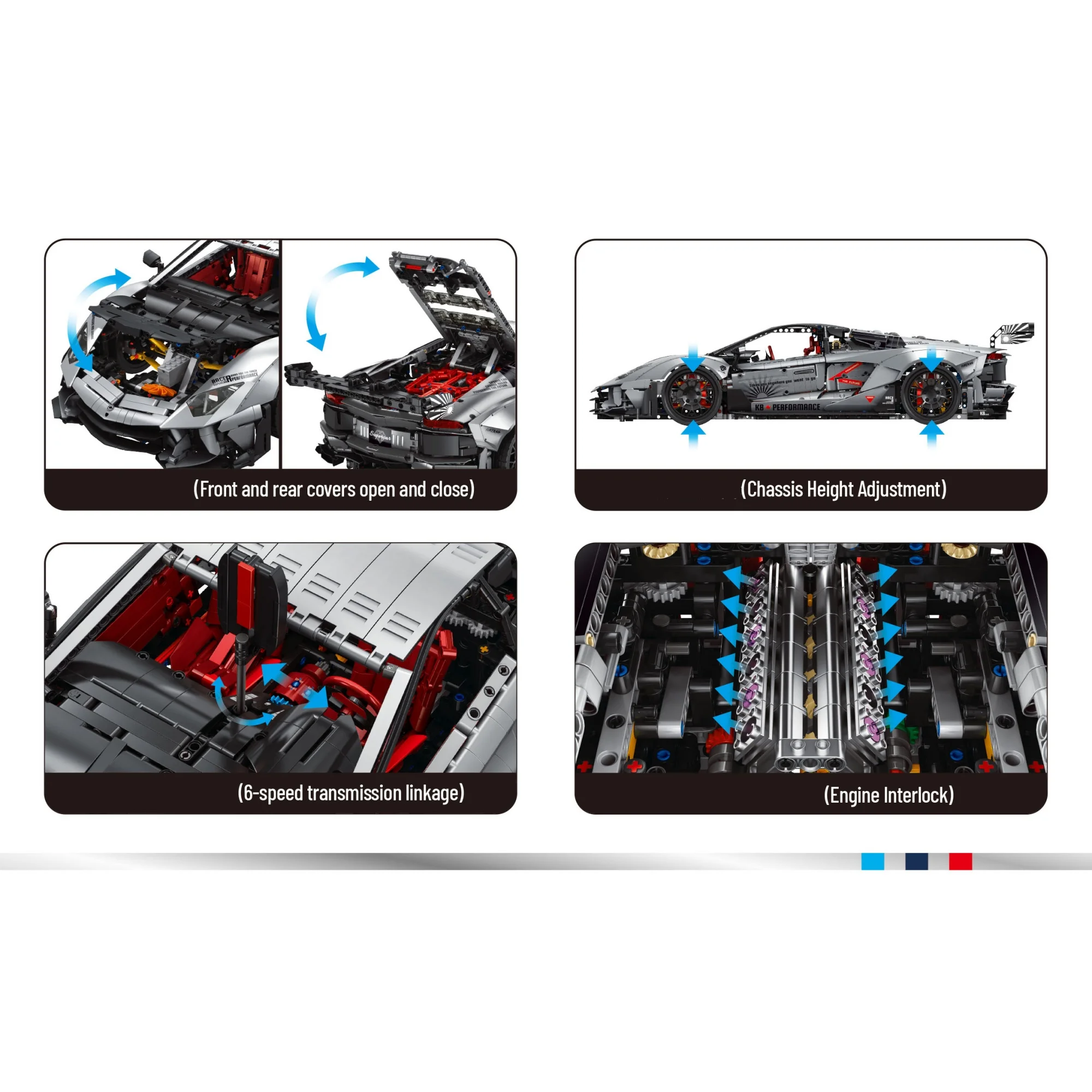 Фото 4999 деталей, 1:8, технический спортивный гоночный автомобиль, строительные блоки, крупномасштабная модель транспортного средства, коллекционный набор для сборки, подарок для взрослых. №3