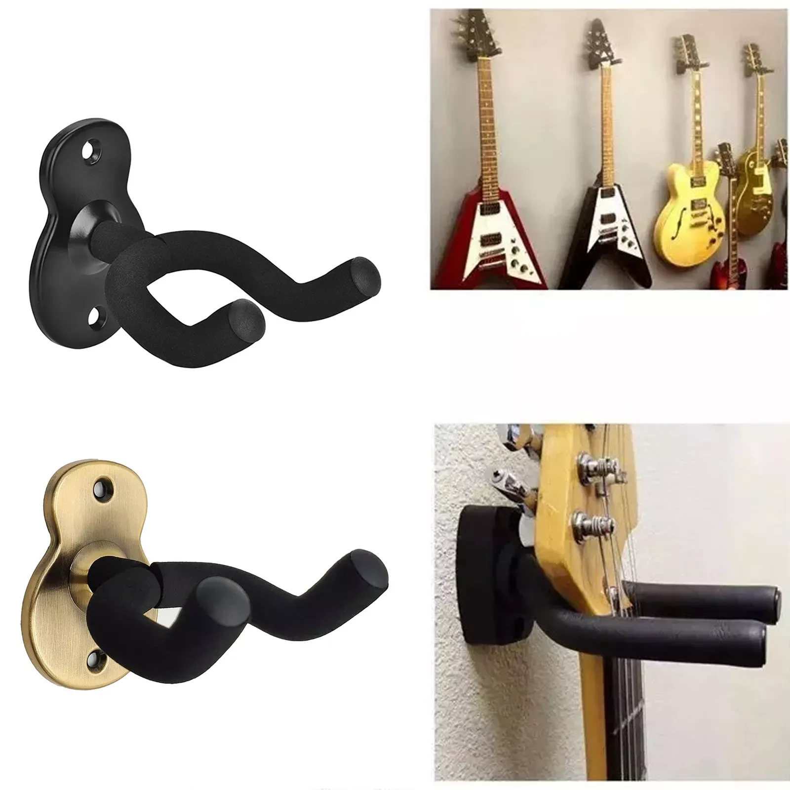 

Guitar Holder for Wall Guitar Accessories Pack of 4 Guitar Wall Mount Guitar Ukulele Stand Wall Holder Guitar Hook for Acoustic