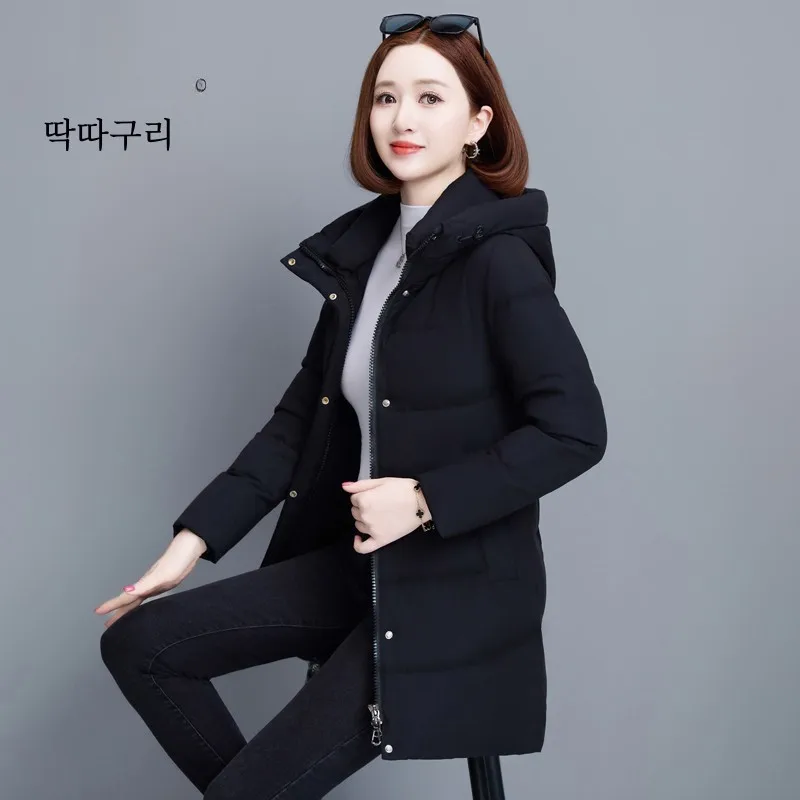 Женский пуховик Дятел зима 2024 новая мода утягивающий утолщенный теплый капюшон