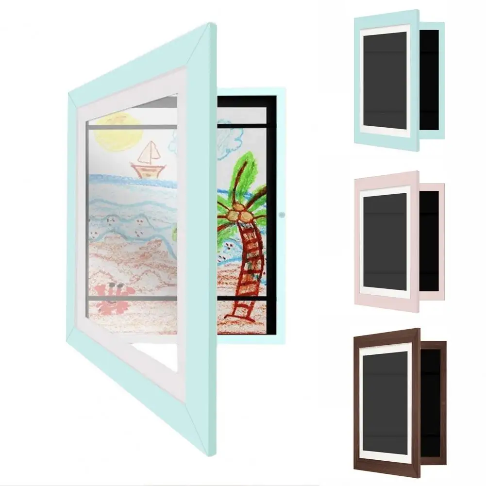 

Photo Frame Front Opening Changeable Magnetic Seal Kids A4 Art Frame Picture Display Container Home Decor