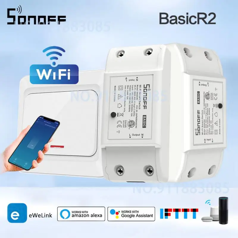 

SONOFF BasicR2 Wifi Smart Switch Module 10A Wireless Remote DIY Light Switches EWeLink APP Control Work With Alexa Google Home