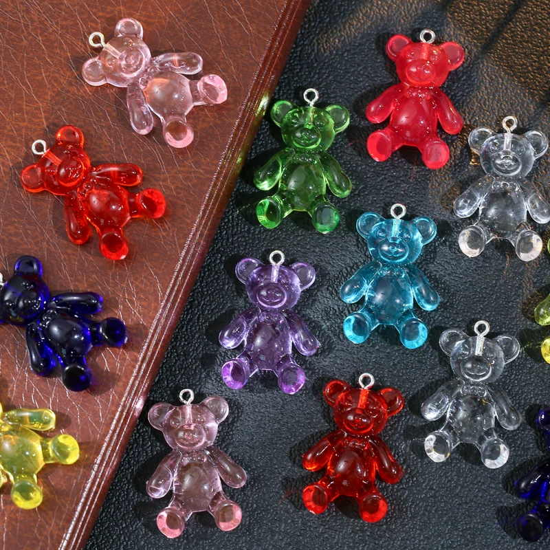 

Подвеска в виде медведя, 10 шт./лот, Разноцветные Подвески «сделай сам», ожерелье, брелок для изготовления ювелирных изделий, аксессуары, 3,3*2 с...