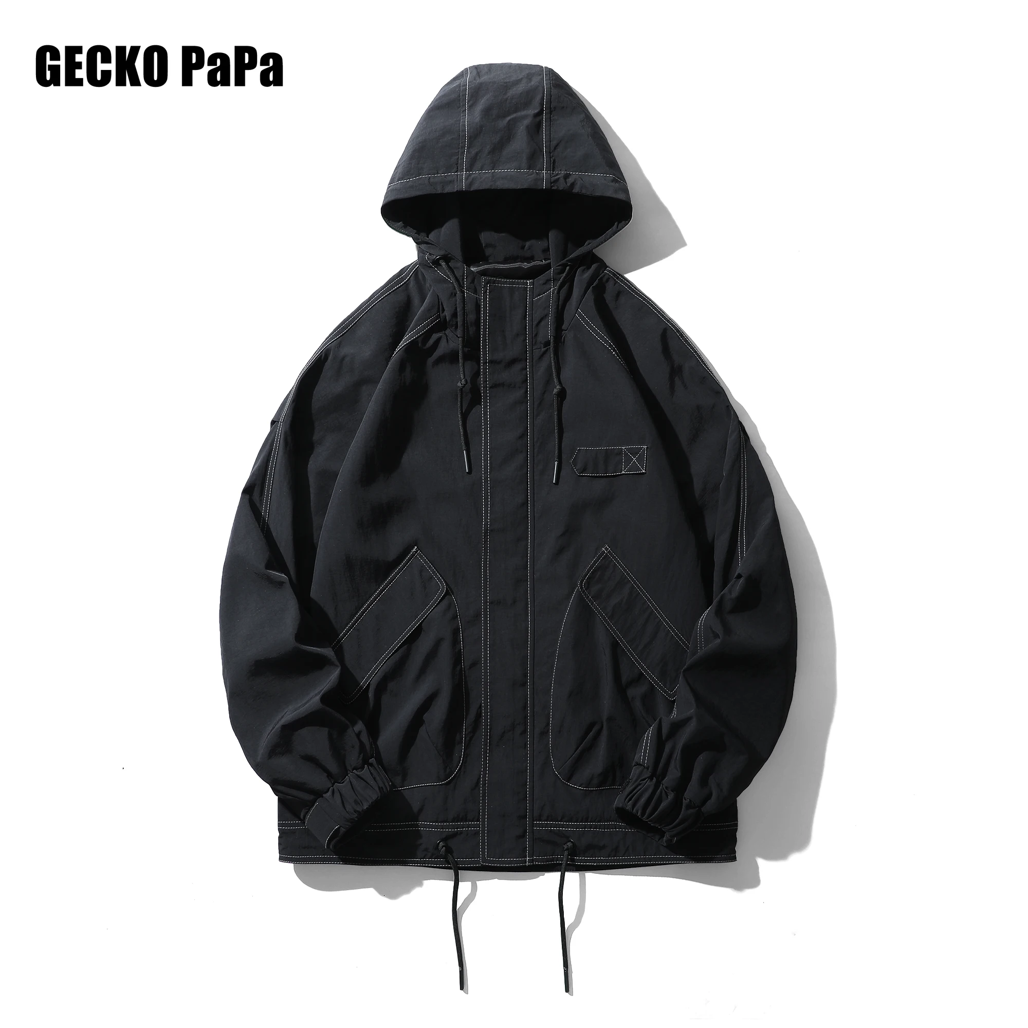 

Толстовка мужская с длинным рукавом, модная верхняя одежда, худи, пальто, однотонная Модная приталенная куртка, весна-осень