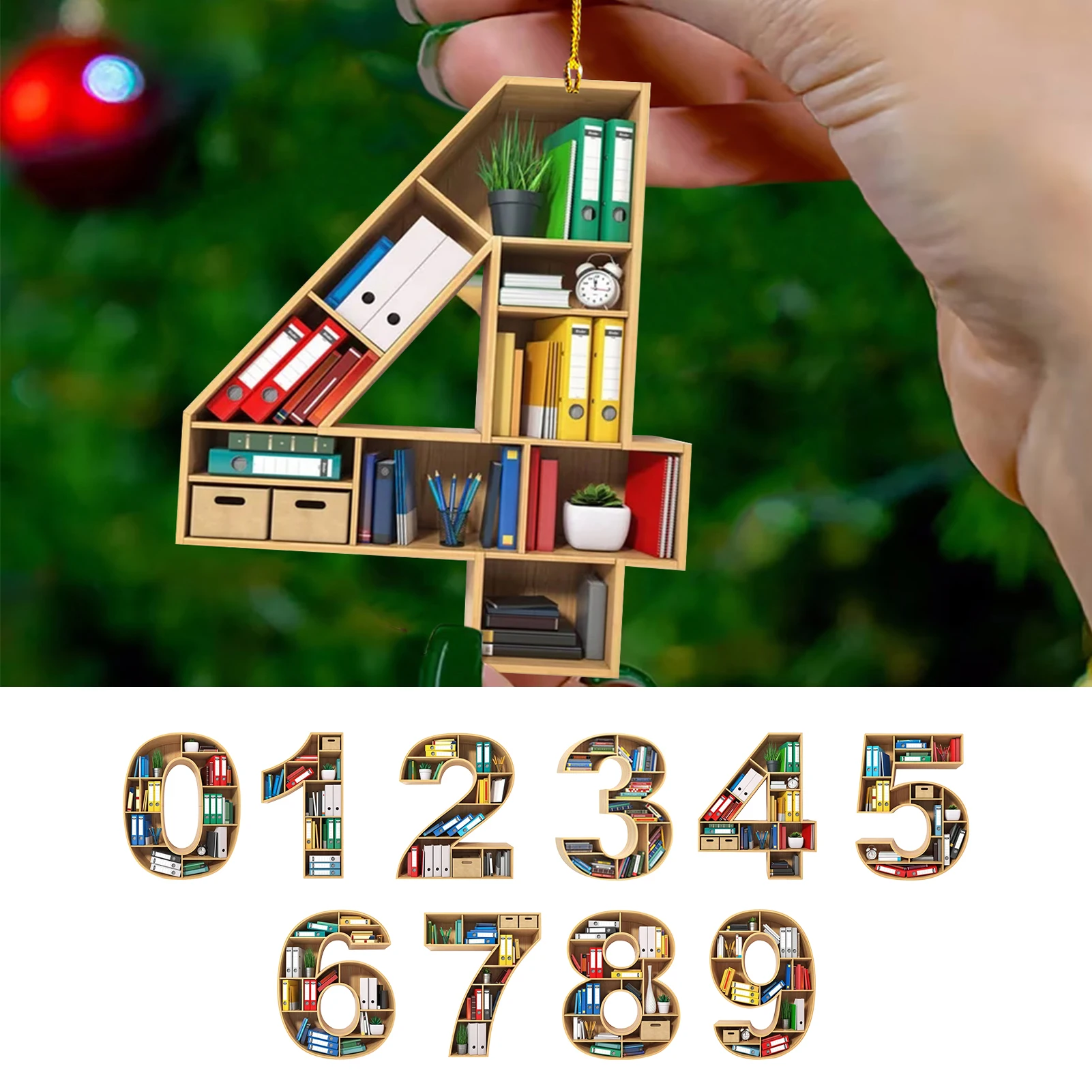 

Christmas Tree Book Hanging Pendant Ornament Number Shape Book Door Hanger Car Decor Pendat Christmas Decoration 2023 Navidad