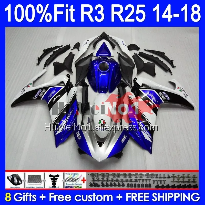 

Инъекция для YAMAHA YZF R3 R25 R3 R 25 YZF-R3 YZFR25 55No.4 YZF-R25 YZFR3 2014 2015 2016 2017 14 15 16 17 глянцевый синий обтекатель