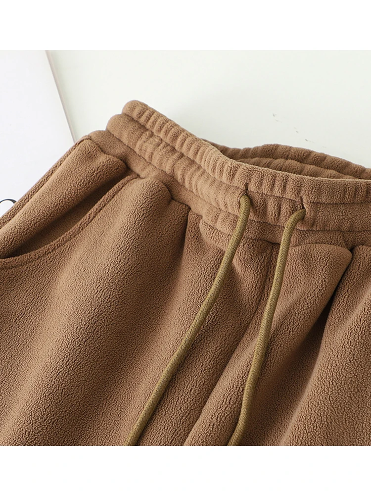 Осень-зима теплые толстые флисовые спортивные брюки женские мягкие штаны с