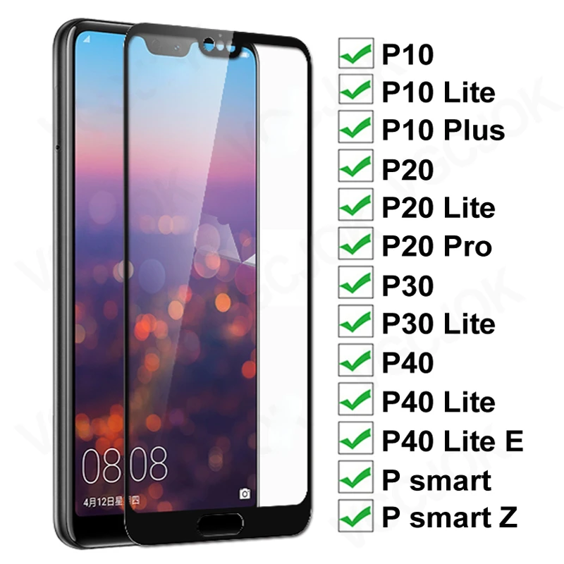 

Free Shipping For Huawei P20 Pro P10 Lite Plus Screen Protector Glass P30 P40 Lite E P Smart 2019 Tempered Glass Film 11D Protec