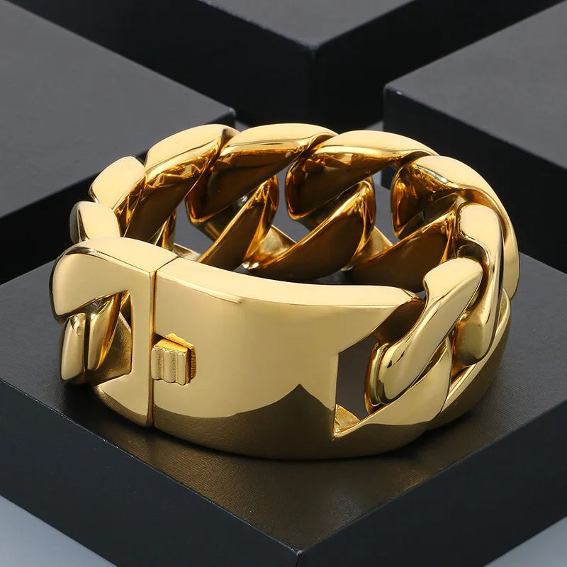 Твердый огромный тяжелый байкерский браслет из нержавеющей стали в Майами с