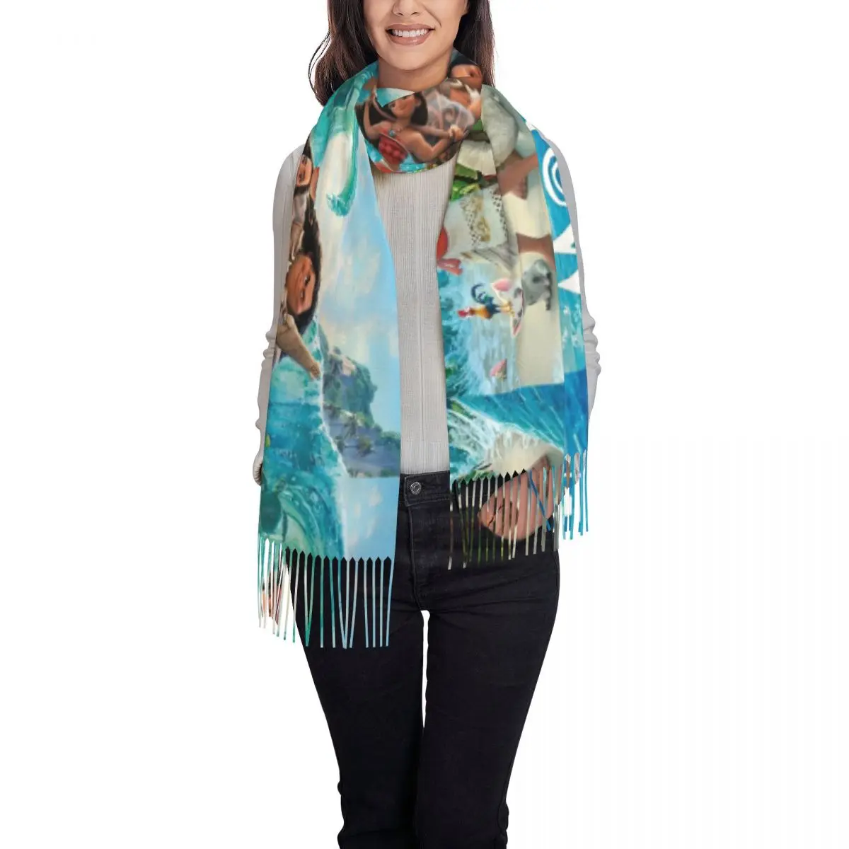 Аниме Моана Мауи плед детские шарфы с героями мультфильмов обертывания