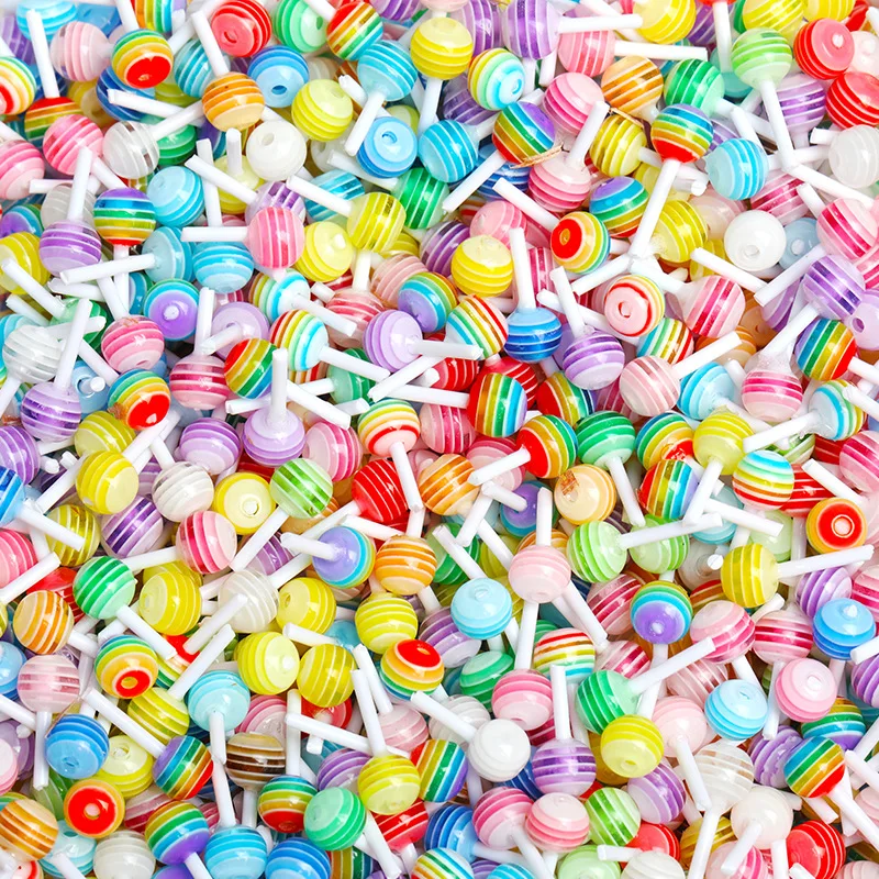

50Pcs 6mm Mini Simulated Lollipop Flatback Resin DIY Craft Supplies Nail Drill Hair Earring Accessories Phone Shell Patch Art
