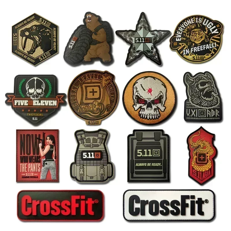 

3D PVC Military 511 Patches Bear Tiger Armband Badge Hook And Loop Fastener Patch For Cloths Bag Tactical Morale Logo Stickers