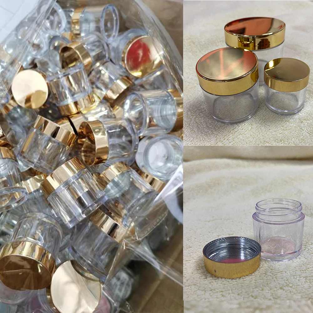 

10g/1oz/2oz Empty Plastic Cosmetic Makeup Jar Pots Transparent Sample Bottles Eyeshadow Cream Lip Balm Container Refillable Jars