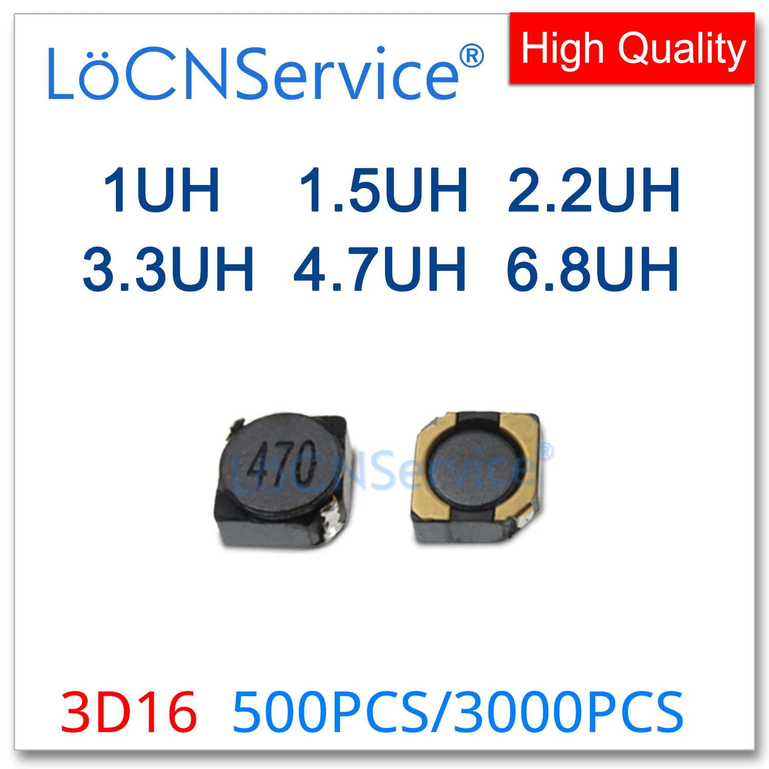 LoCNService 500 шт. 3000 3D16 3 8*3 8*2 1 мм SMD 1UH 5UH 2 2UH 3UH 4 7UH 6 8UH SMT экранированные силовые индукторы