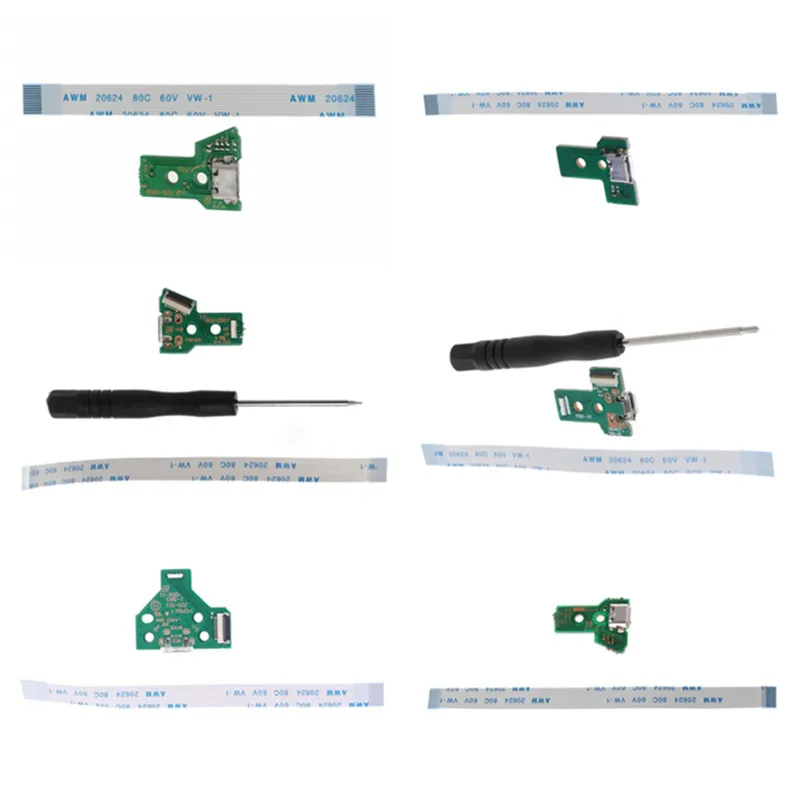Фото Для контроллера PS4, плата зарядки Micro USB, порт, разъем, док-станция, 12 контактов, JDS 001 011 030 040 050 055, соединительный кабель №2