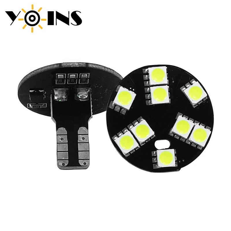 

YOINS 1/4pcs W5W T10 LED Car Dome Map Light Bulb 12V 5050 9 SMD 6000K White Auto Accessories Round Interior Reading Light Lamp