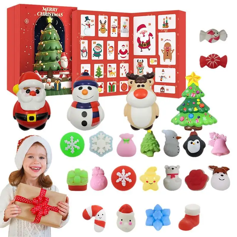

Countdown Advent Calendars 24pcs Toy Advent Calendar Mini Squishy Toys Sensory Fidget Toys For Holiday Countdown Christmas Party