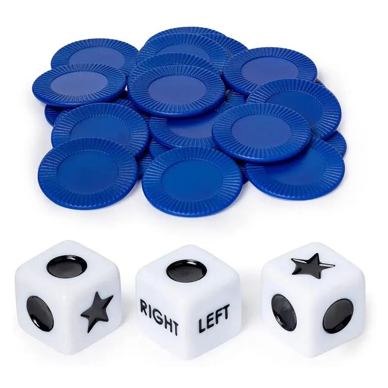 

Funny Left Right Center Dice Game Classic Dice Games For Adults With 3 Dices And 24 Random Color Chips For Family Nights Friends