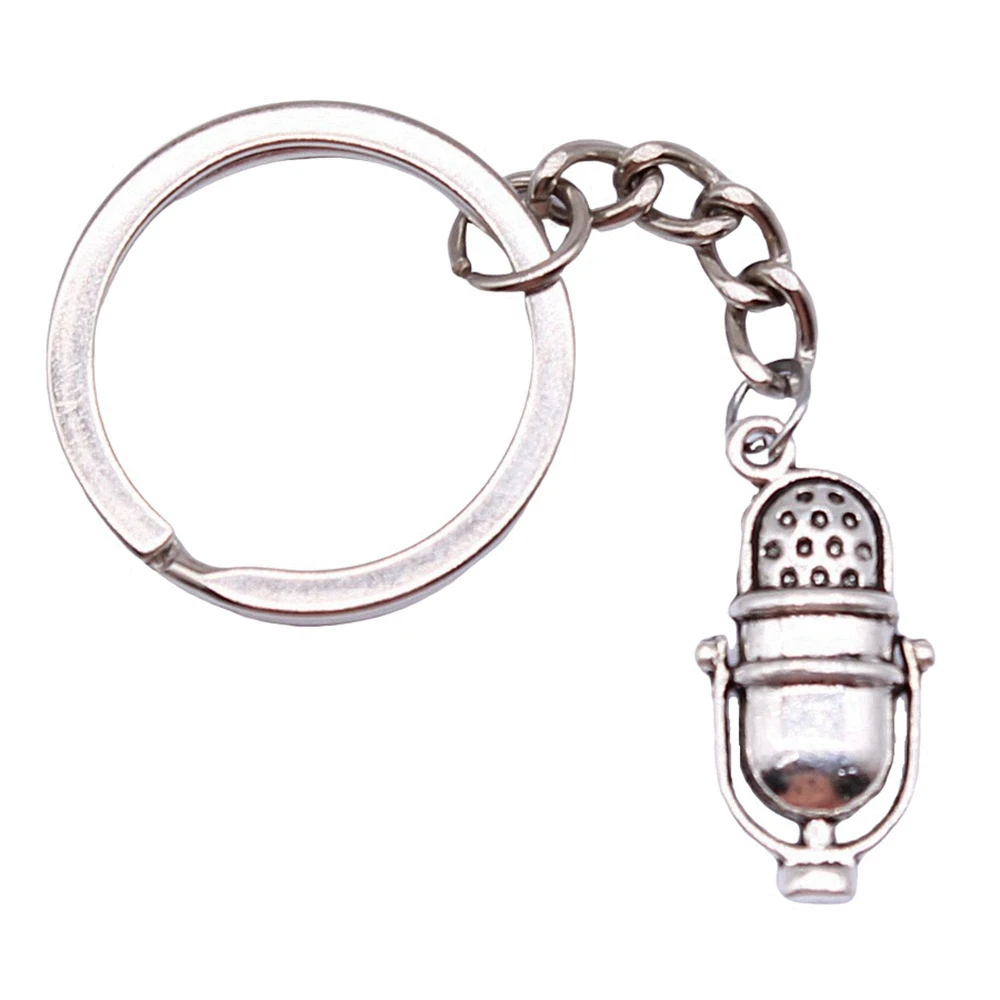 Винтажное кольцо с подвеской в виде микрофона 28 мм