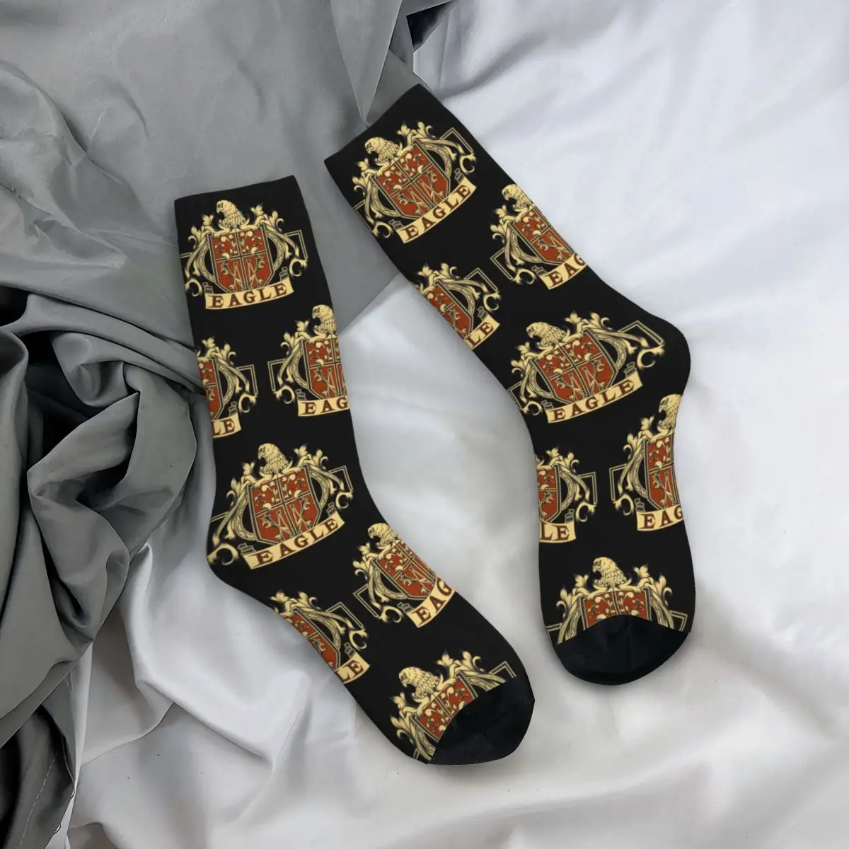 Badge Adult Socks Badge, vintage decoration, Eagle, classical, architectural lines, dark Unisex socks,men Socks women Socks